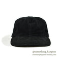 1990's EDDIE BAUER QUILTED CORDUROY & SUEDE JET BLACK CAP...