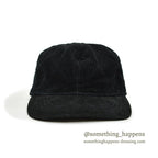 1990's EDDIE BAUER QUILTED CORDUROY & SUEDE JET BLACK CAP...