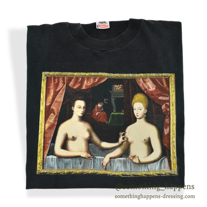 1990's FRUIT OF THE LOOM FOTOFOLIO ガブリエル・デストレ ART T-SHIRT ... L