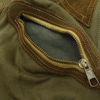 ~1970's SAFARI HUNTING CANVAS & LEATHER VEST MADE IN SPAIN...