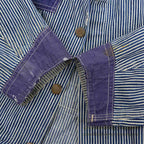 1930's〜 UNUSUAL HICKORY STRIPE SERVICE COAT 機関車ボタン ... Fits like 38