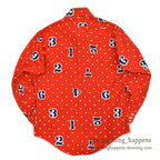 1970's BIANDI CELLINI NUMBERS DOTS COTTON RAYON SHIRT ... M