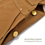 1970's DEADSTOCK CARHARTT BROWN DUCK DOUBLE KNEE OVERALL ...W36/L28