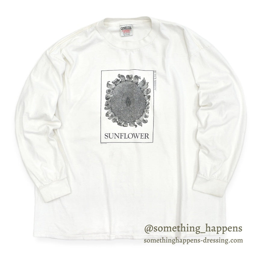 1990's ONEITA BURT'S BEES SUNFLOWER ART L/S T-SHIRT ... XL