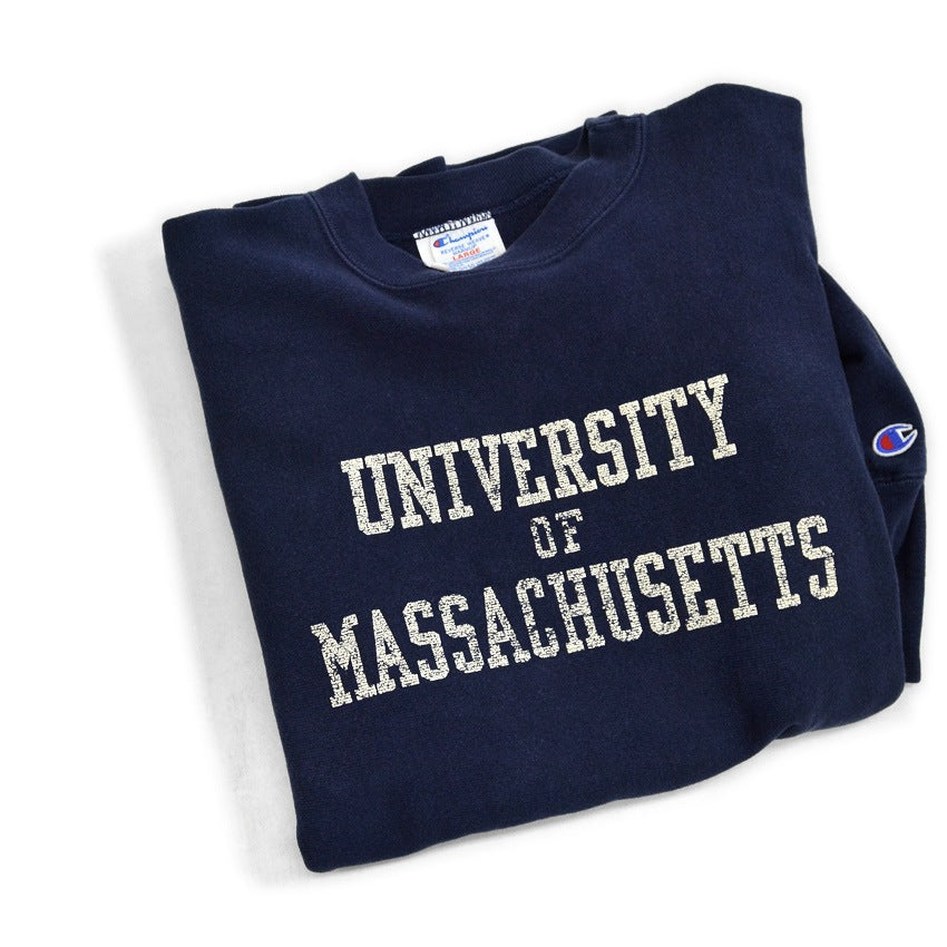 1980's CHAMPION UNIVERSITY OF MASSACHUSETTS REVERSE WEAVE SWEAT SHIRT ... L