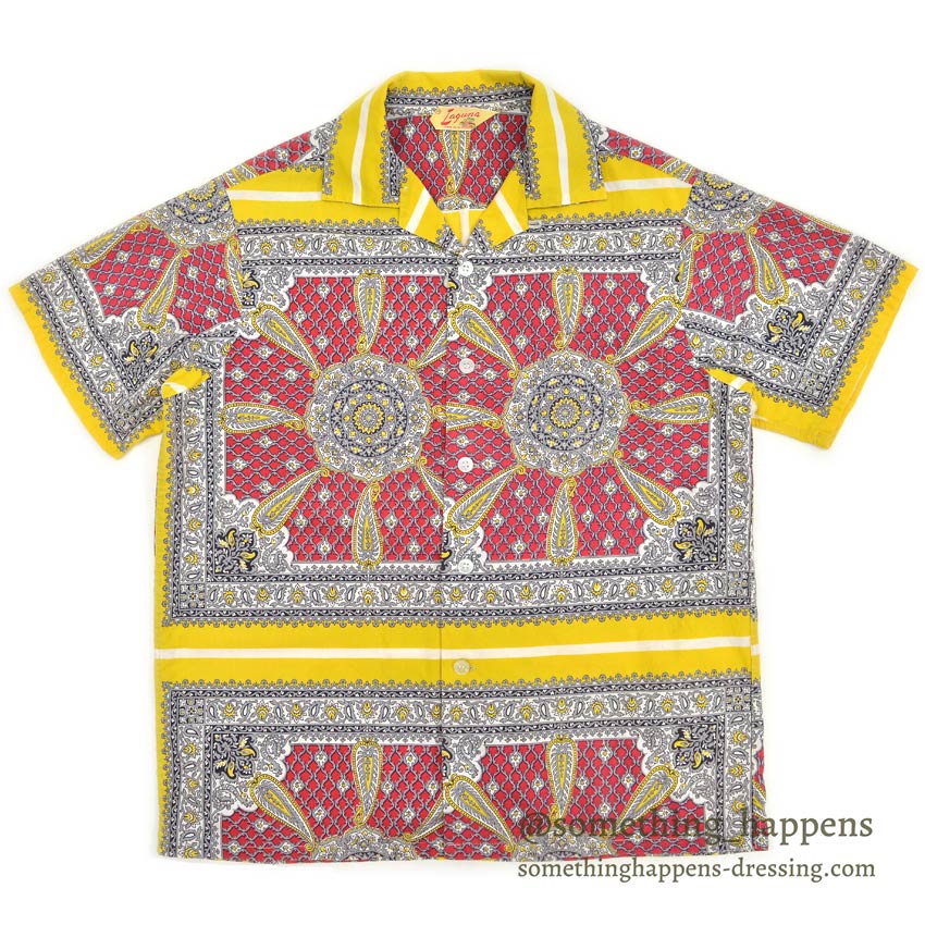 〜1960's LAGUNA ORIENTAL PATTERN S/S BOX SHIRT ... M