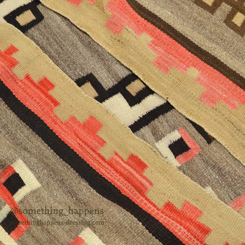 c.1920's NAVAJO RUG WHIRLING LOGS SWASTIKA... 212cm/145cm