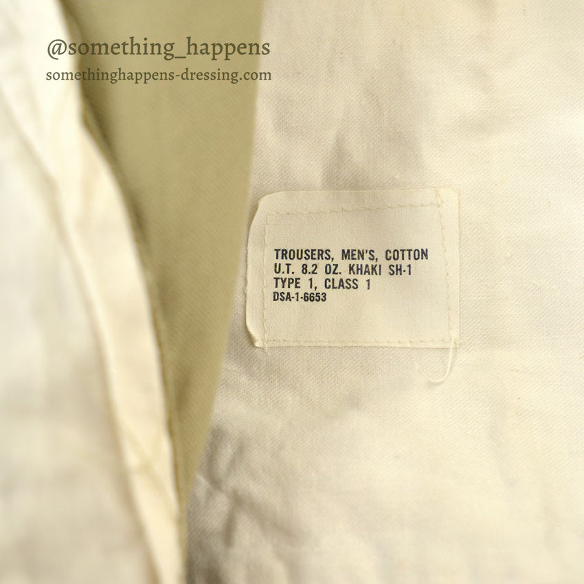 1960's USARMY TROUSERS, MEN'S, COTTON UT 8.2 OZ. KAHKI SH-1 ... W31/L30