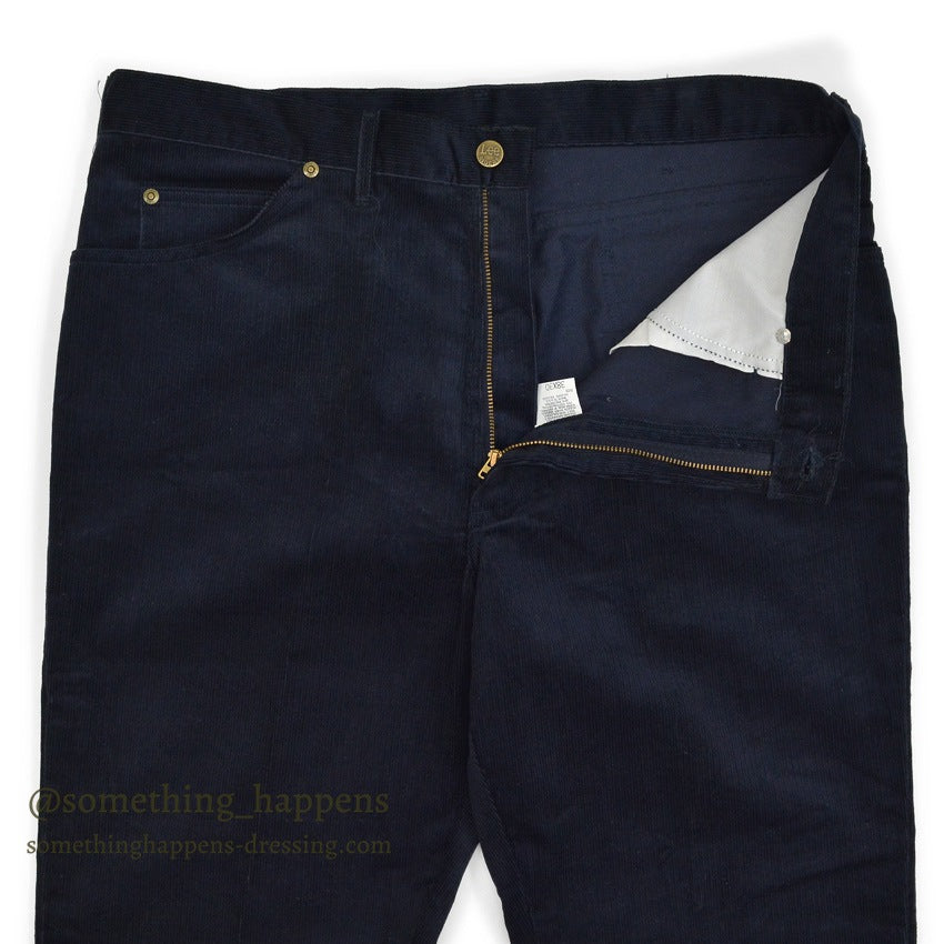 1980's DEADSTOCK Lee 200 CORDUROY PANTS DARK NAVY... W38/L30