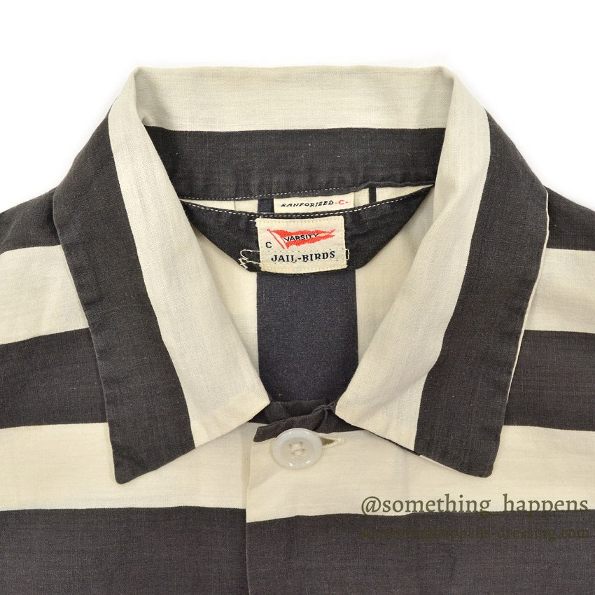 1950's VARSITY JAIL BIRDS STRIPES COSTUME SHIRT...L