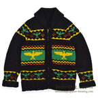 1950's INDIAN THUNDERBIRD HAND KNIT COWICHAN SWEATER BLACK...