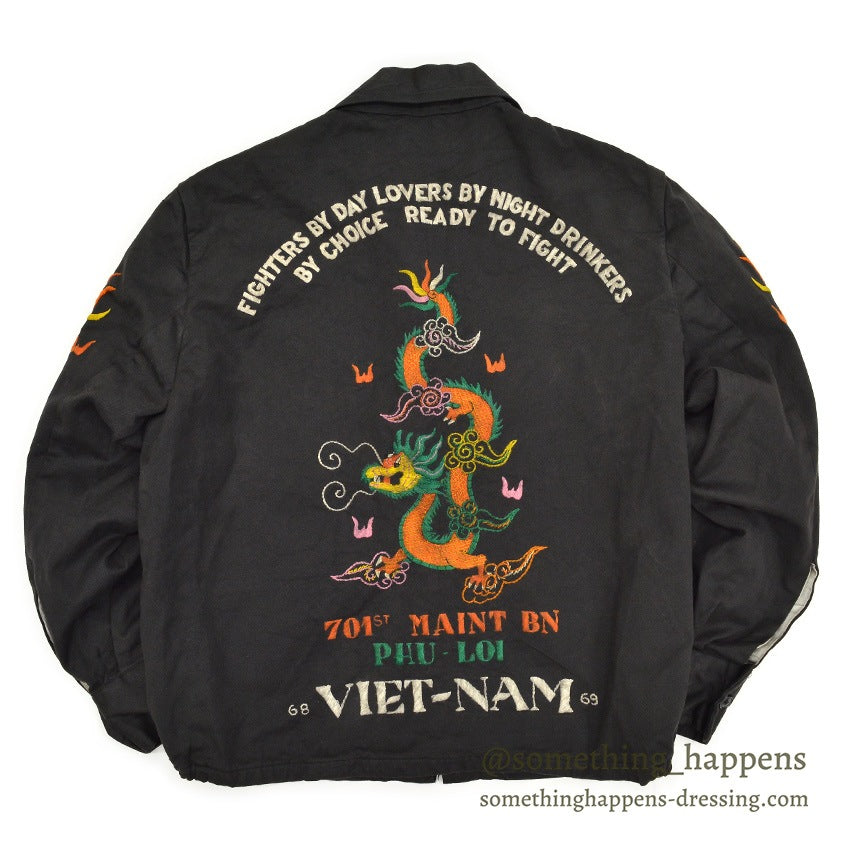 1960s Vietnam Souvenir Jacket (Vietnamese style) 68-69 Dragon Tiger Named...