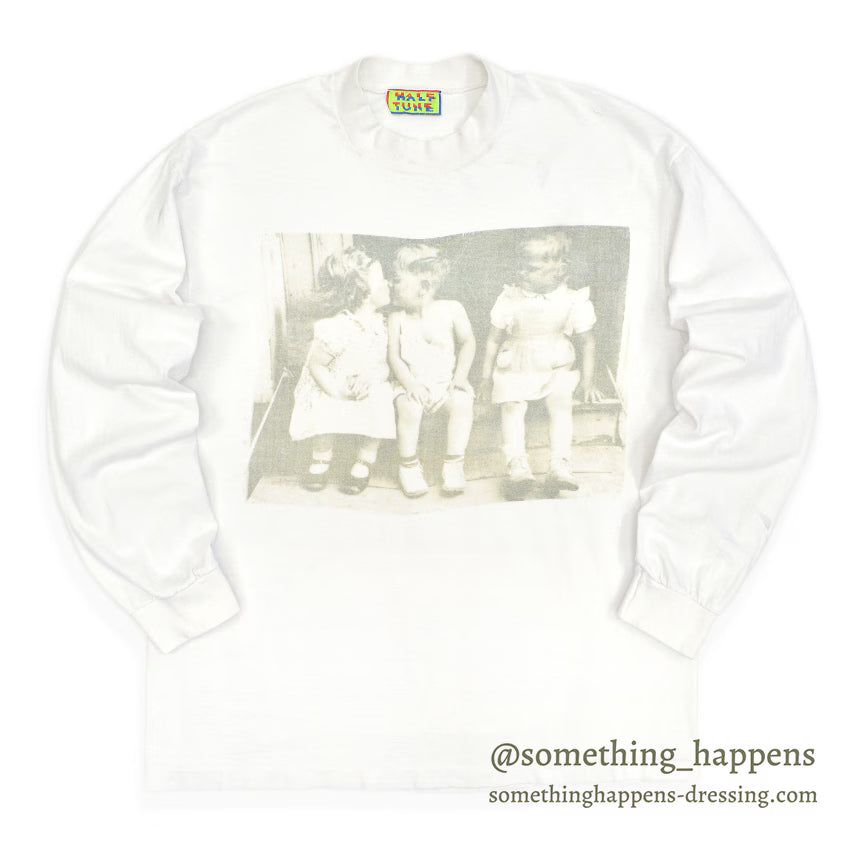 1990's HALF TUNE PHOTOGRAPH PRINT L/S T-SHIRT...