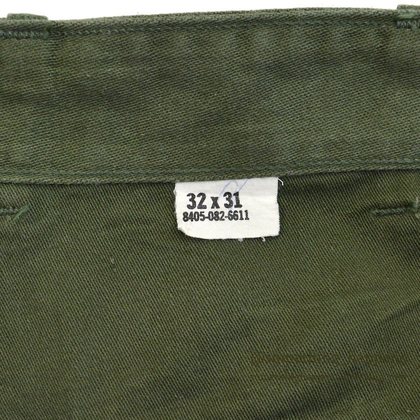 1960's U.S.ARMY TROUSERS, MAN'S COTTON SATEEN OG-107, TYPE-I 1 ... W32/L31