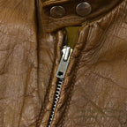 1960's HARLEY DAVIDSON CAFE RACER LEATHER JACKET BROWN...