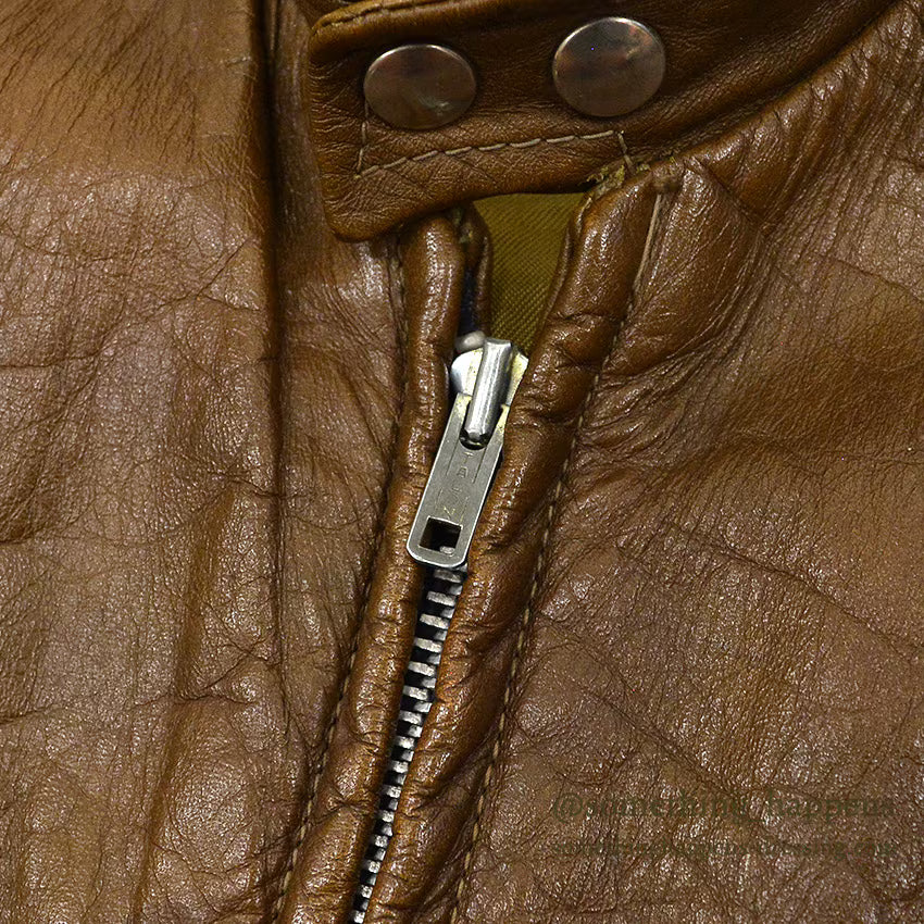 1960's HARLEY DAVIDSON CAFE RACER LEATHER JACKET BROWN...