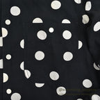 1990's LIZ WEAR DOTS RAYON SHIRT BLACK/WHITE...S
