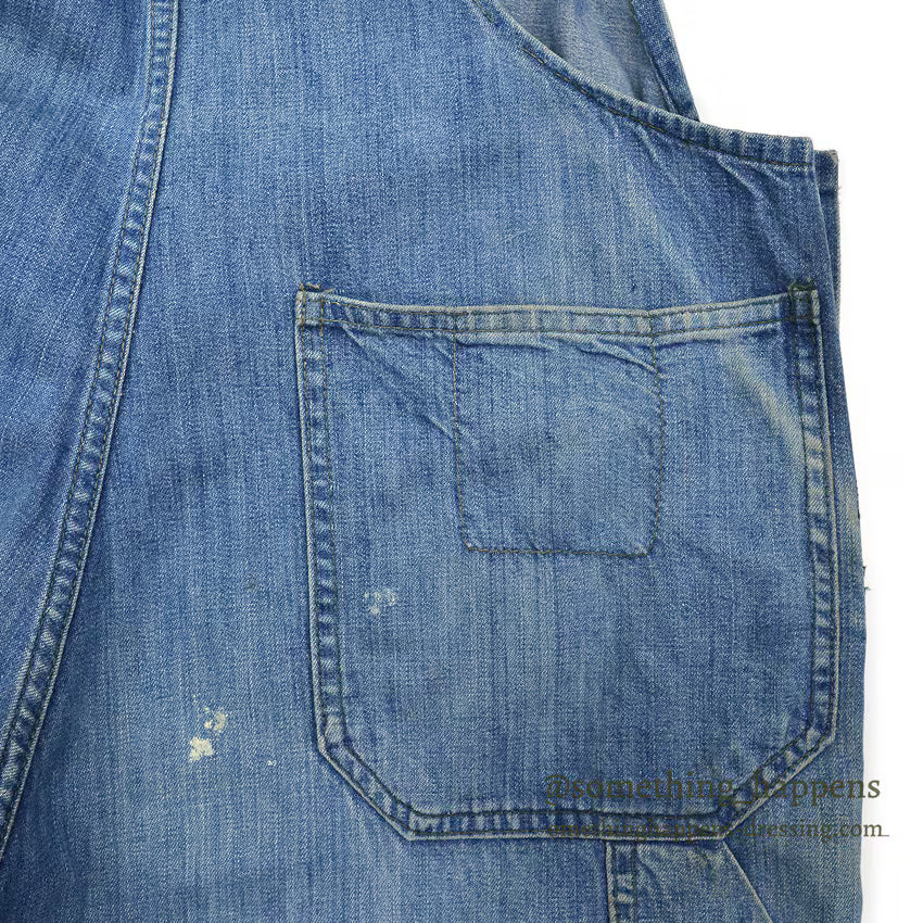 1930's~ WHITE FIELD S&B ONE POCKET DENIM OVERALL ... W39/L28