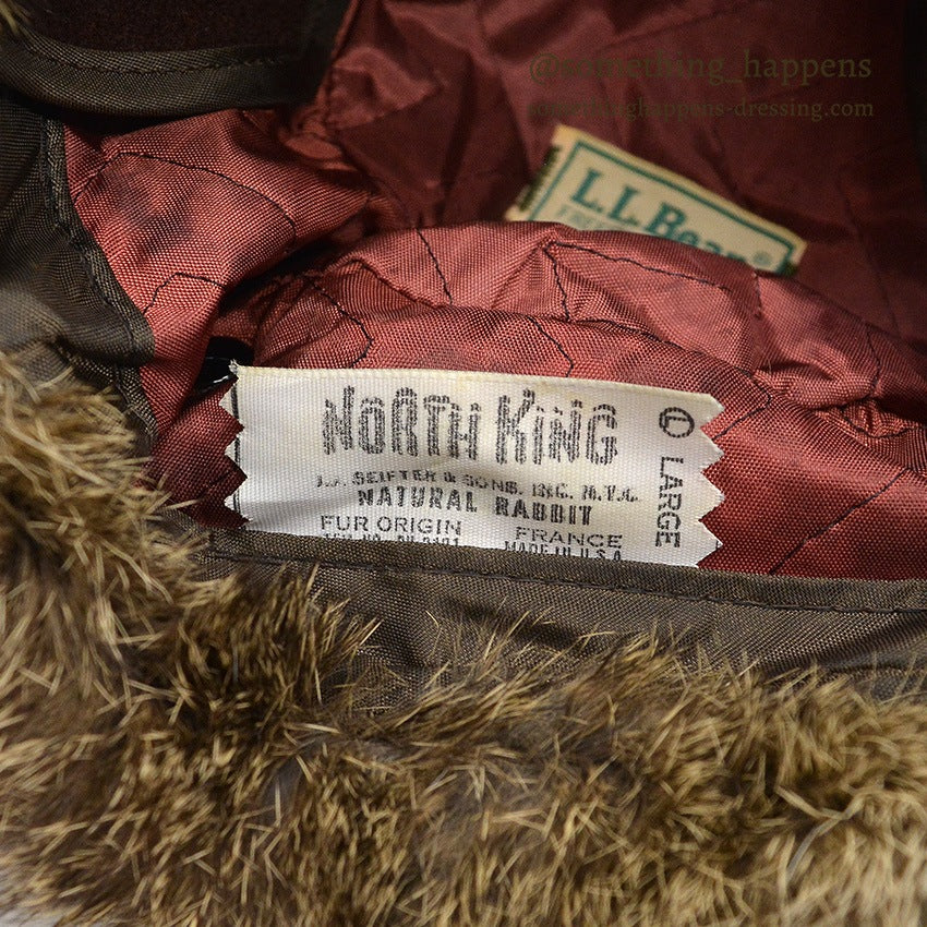 1980's LLBEAN NORTH KING NATURAL RABBIT FUR HAT... L