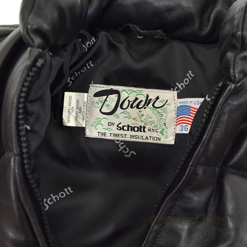 1990's SCHOTT LEATHER DOWN JACKET... 36