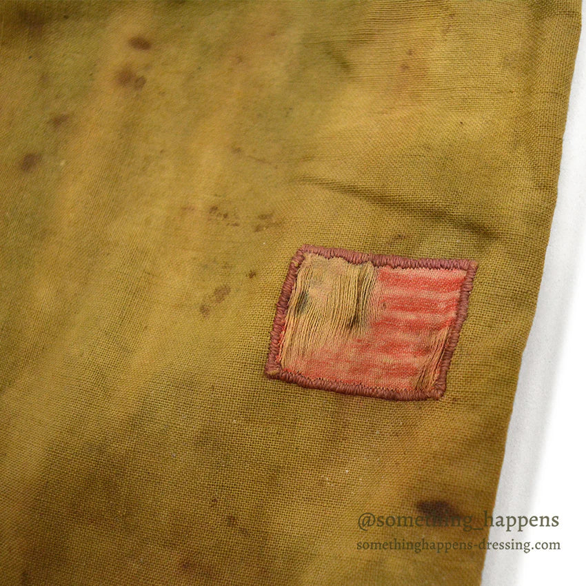 1910's~ WW1 ERA AMERICAN RED CROSS COTTON DITTY BAG US FLAG PATCH...