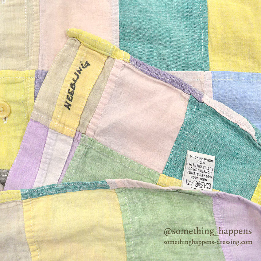 1990's ORVIS CRAZY COLOR PATCHWORK BD L/S SHIRT ... L
