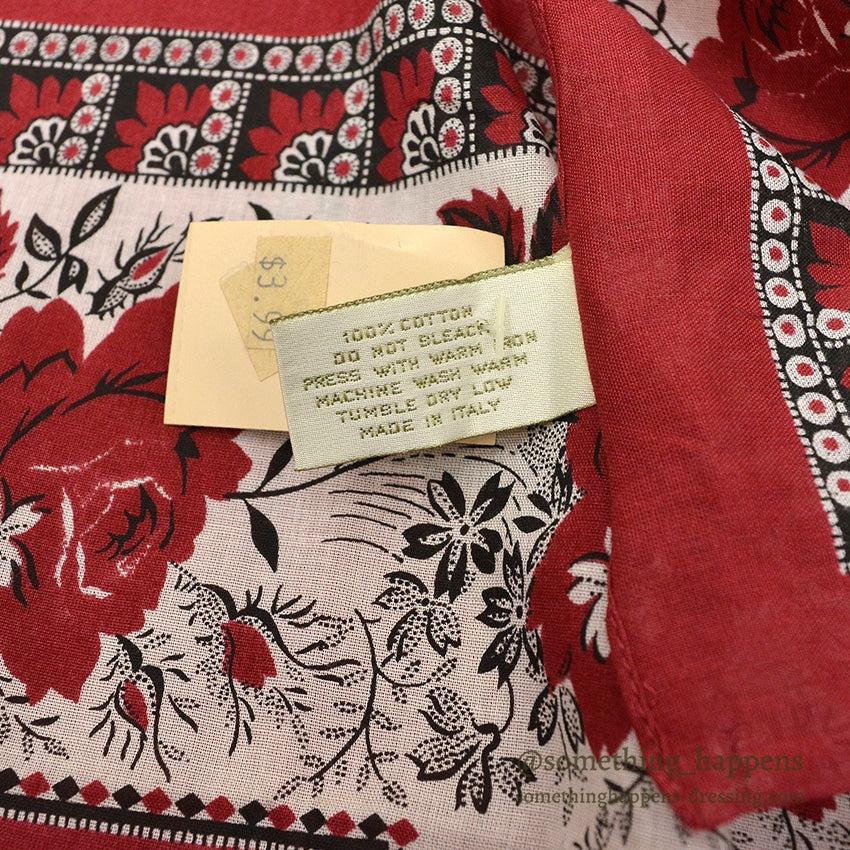 1980's DEADSTOCK BANANA REPUBLIC SAFARI & TRAVEL BANDANA RED...