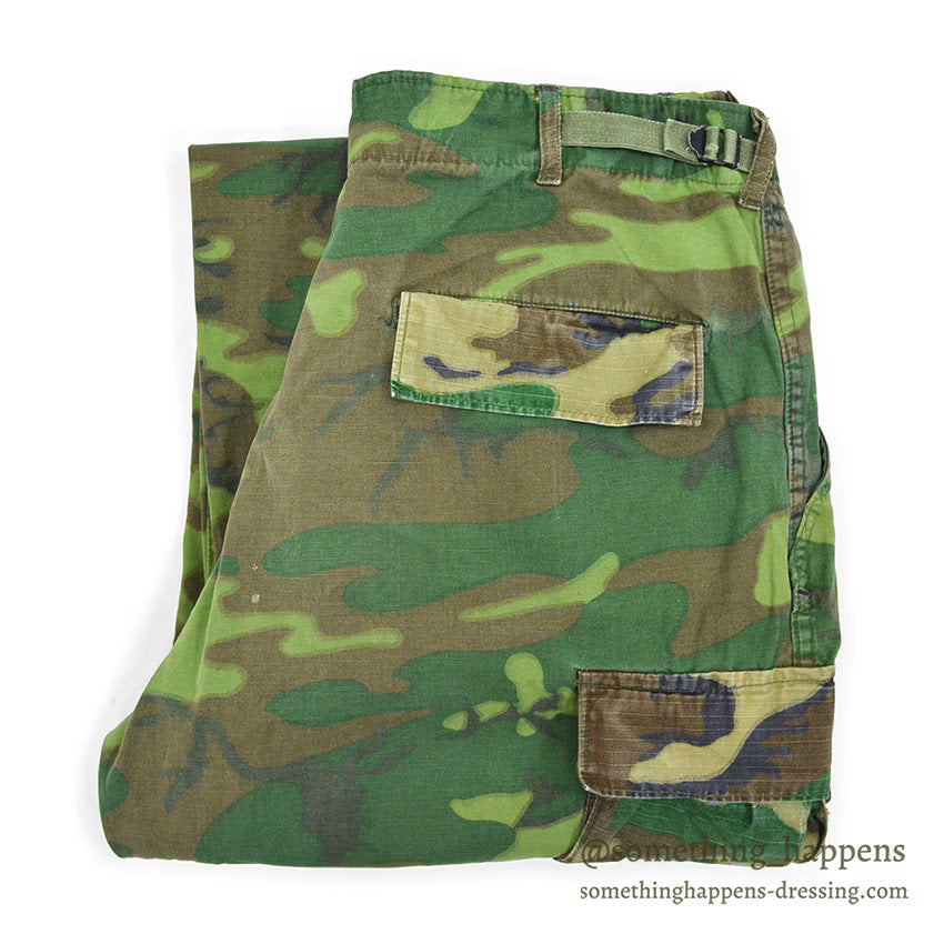 1970's USARMY ERDL NON RIP MIX LEAF PANTS... MEDIUM-REGULAR