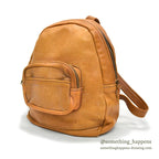 ~1970's BROWN OILED LEATHER BACKPACK...