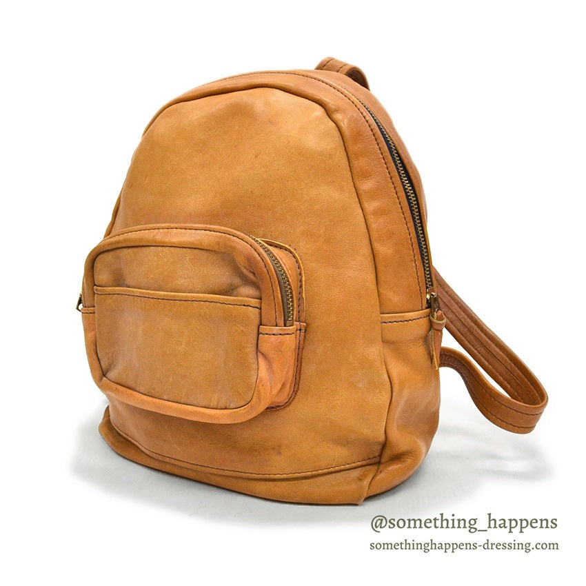 ~1970's BROWN OILED LEATHER BACKPACK...