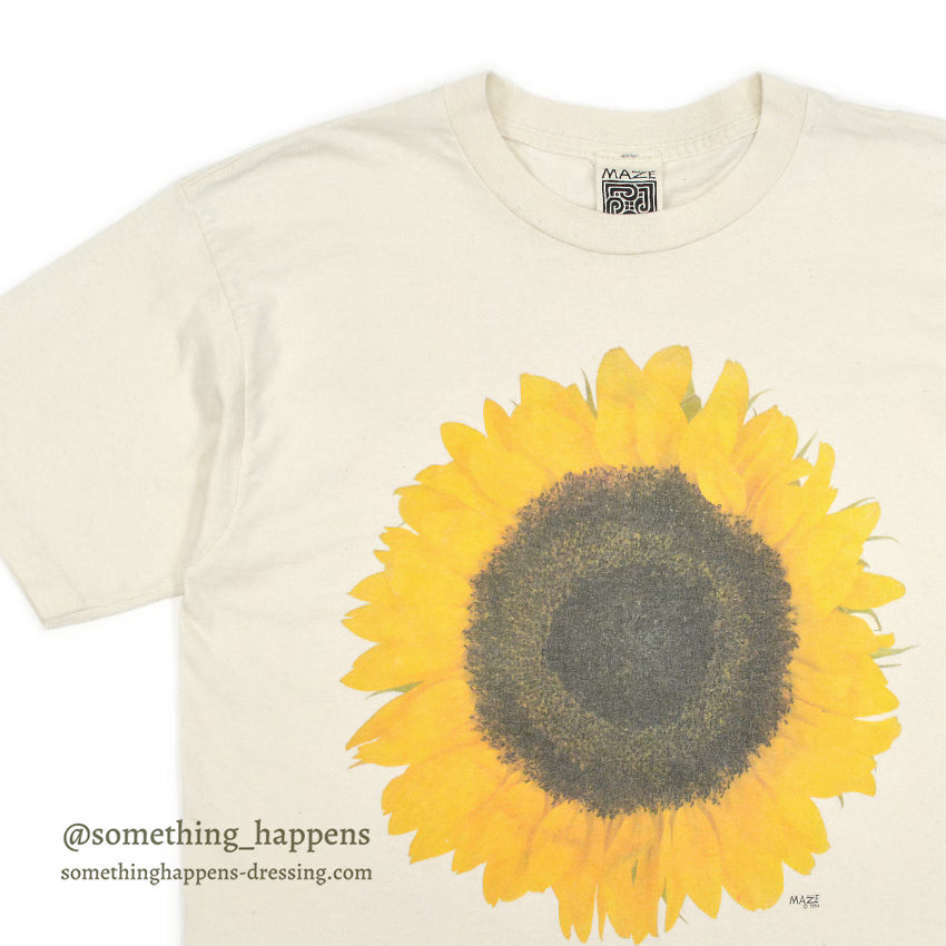 1990's MAZE SUN FLOWER T-SHIRT...L