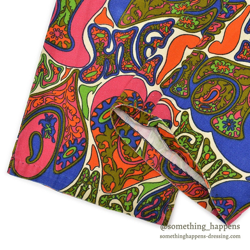 1960's JANTZEN LOVE ME ALL OVER PRINT COTTON PANTS... 36