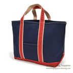 1980's LLBEAN DELUXE BOAT AND TOTE NAVY & RED... LARGE