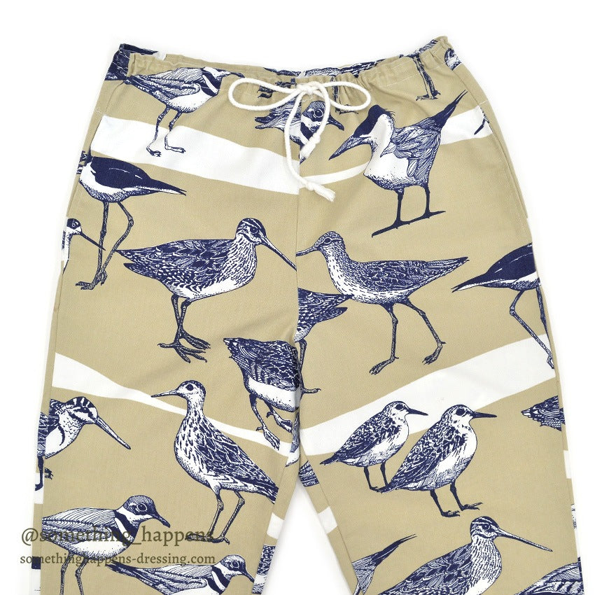 1990's MICHIGAN RAG CO. BIRDS PRINT EASY PANTS...M