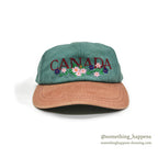 1990's~ CANADA VICTORIA FLOWER EMBROIDERY SOUVENIR CAP...