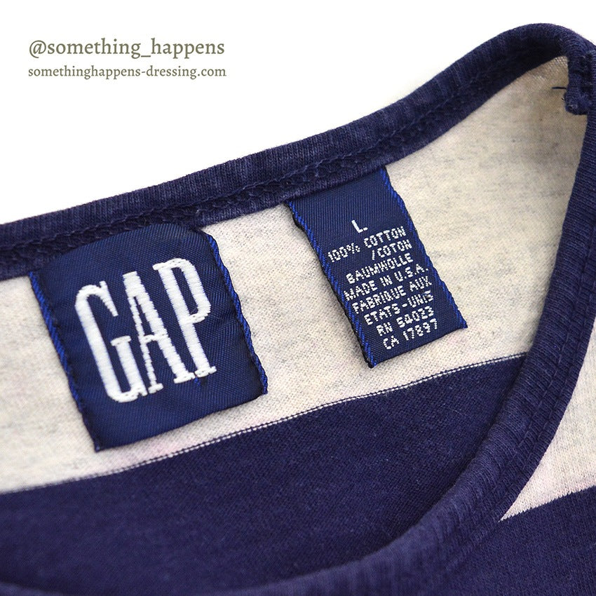 1980's~ GAP WIDE STRIPE COTTON L/S TEE... L