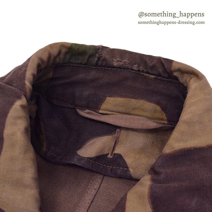 1960's CZECHOSLOVAKIA MILITARY BROWN DYED SALAMANDER PATTERN CAMO COAT...
