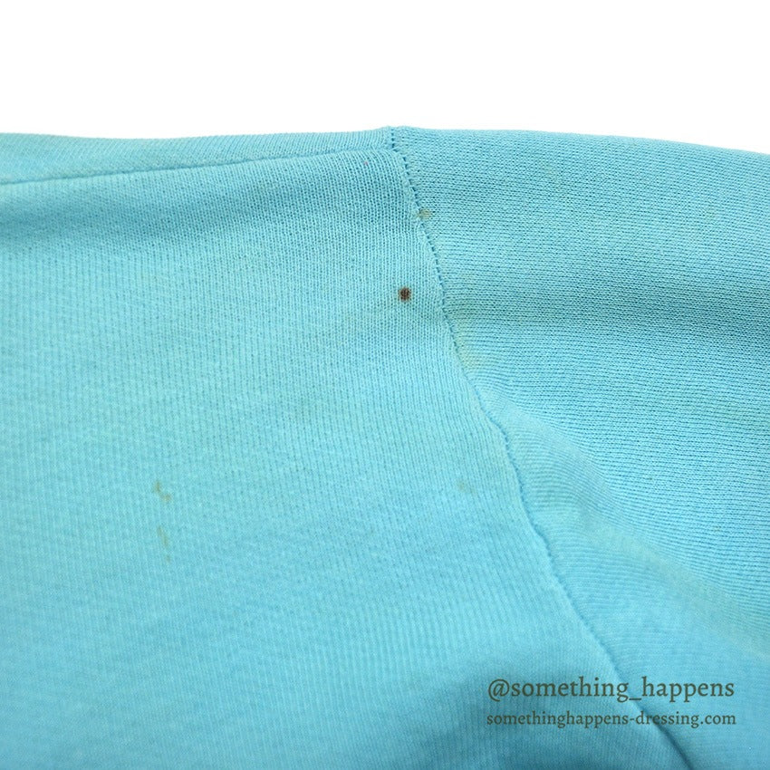 1960's PENNEY'S TURQUOISE ZIP UP SWEAT SHIRT RARE COLOR ... L