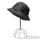 FAKE LEATHER ALL BLACK HAT 1...