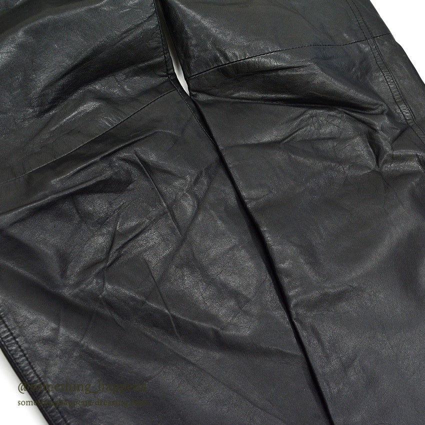 1970's~ SCULLY BLACK LEATHER PANTS...W33/L29