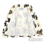 1990's MICHIGAN RAG CO. ALL OVER CATS PRINT JACKET... MEDIUM