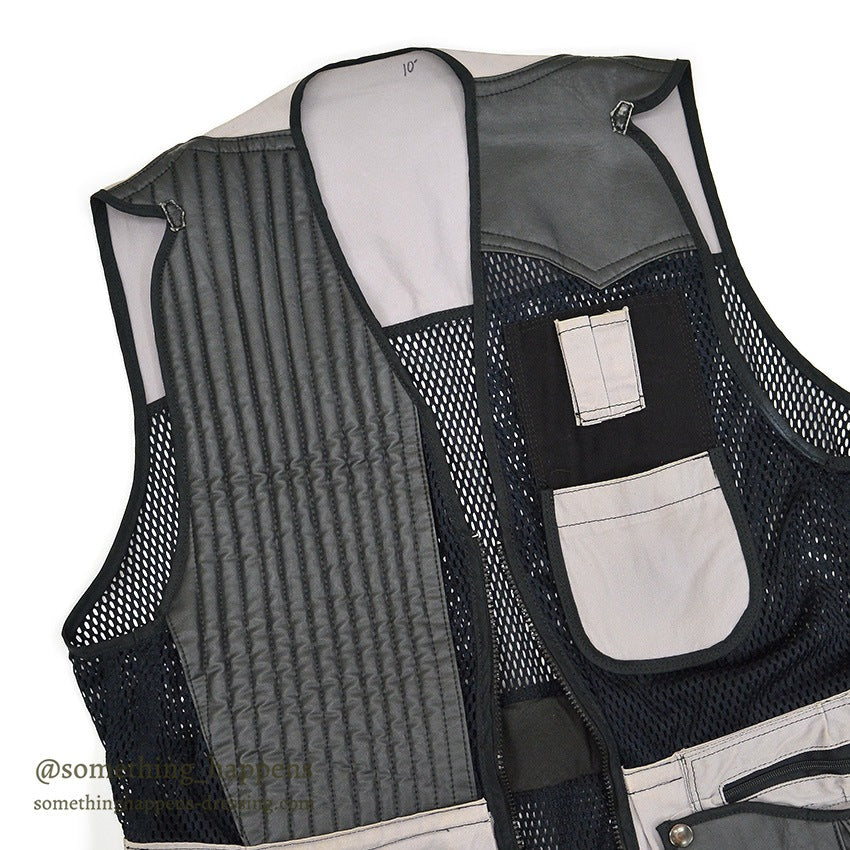 ~1980's BLACK/GRAY SHOOTING MESH VEST ...