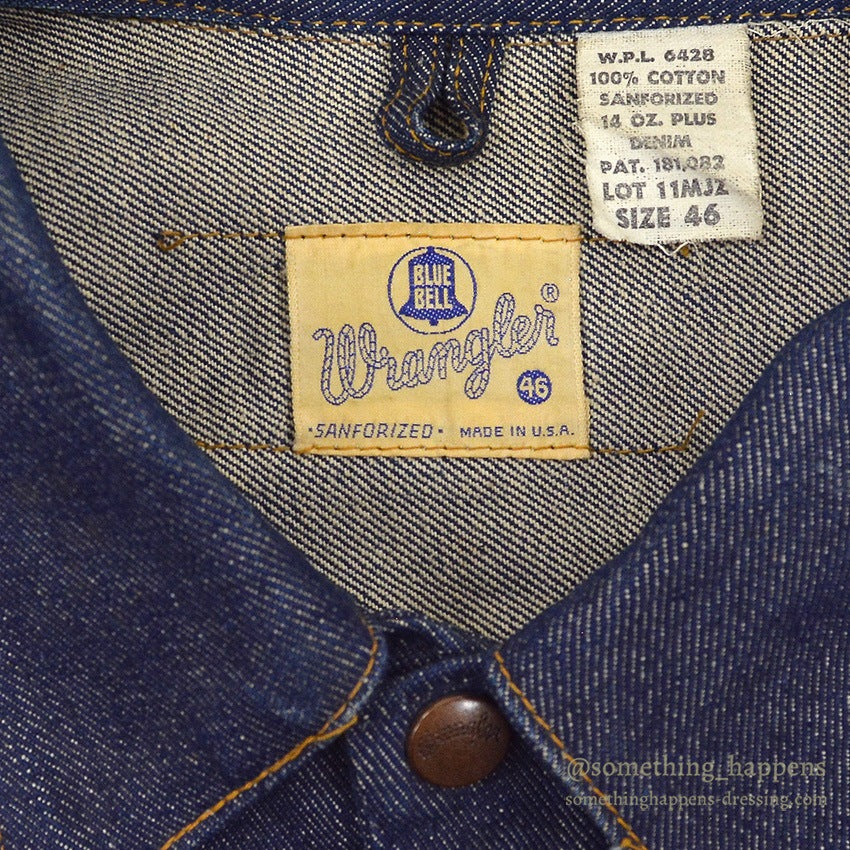1960's WRANGLER 11MJZ DENIM JACKET NON WASH... 46
