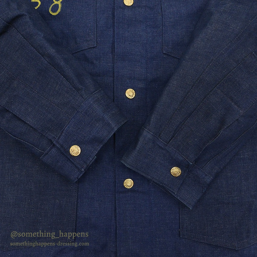 ~1960's DEADSTOCK UNKNOWN DENIM COVERALL BLANKET TWO TONE ... 42