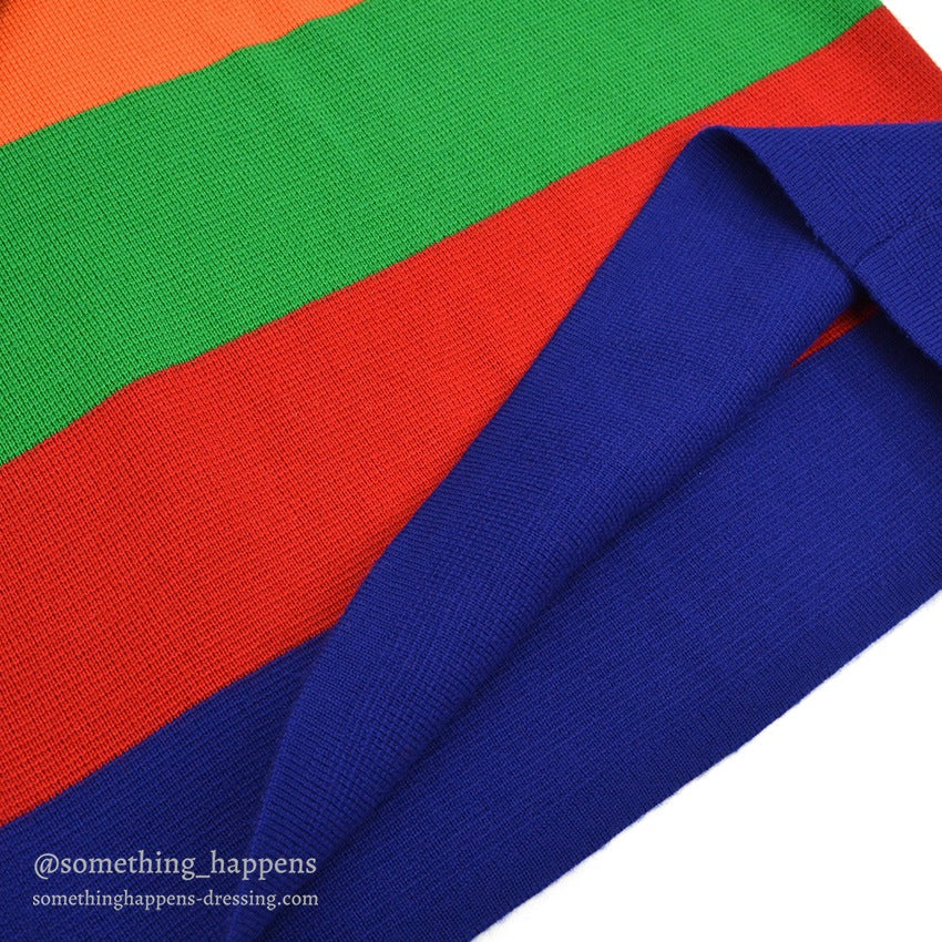 1990's J.CREW MULTI WIDE BORDER WOOL SWEATER... XL