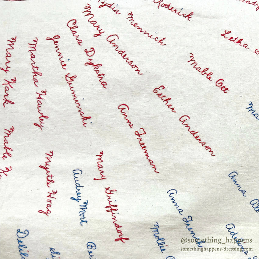 ANTIQUE WOMEN'S CLUB OVER 200 SIGNATURES EMBROIDERY CLOTH UNUSED...