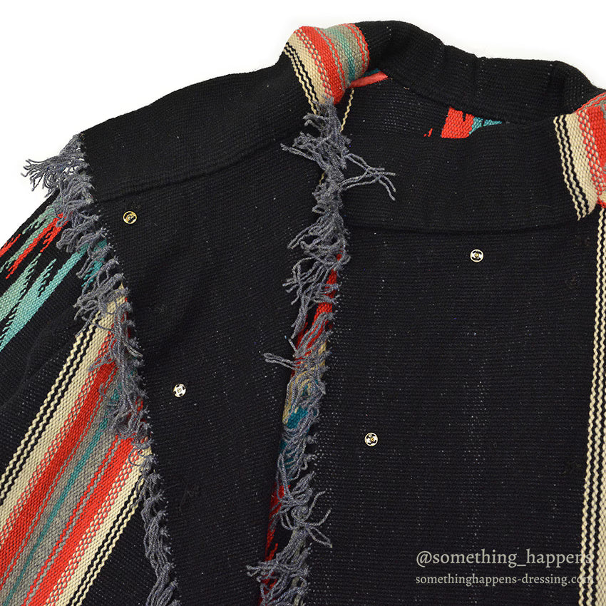 ~1940's CHIMAYO BLANKET JACKET BLACK...