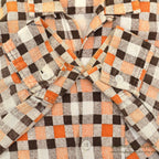 1950's~ CHECKERED ALL COTTON PRINT FLANNEL SHIRT ...