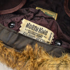 1980's LLBEAN NORTH KING NATURAL RABBIT FUR WITH COTTON CLOTH HAT... XL