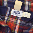 1970's DEADSTOCK MR.LEGGS PLAID COTTON FLANNEL SHIRT ... L